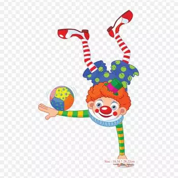 Клоун безвозмездно клоун, термопереносная печать, виниловые нашивки, наклейки для одежды, аппликации «сделай сам», моющиеся нашивки