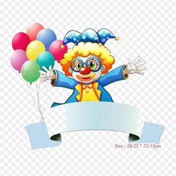 Клоун держит клоуна Бесплатная термопечать на термопереносе виниловые нашивки наклейки для одежды аппликации своими руками моющиеся нашивки