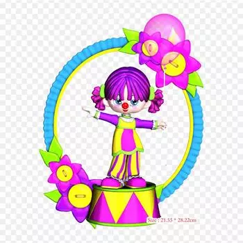 Клоун девушка термопереносная печать виниловые нашивки наклейки для одежды DIY аппликации моющиеся нашивки