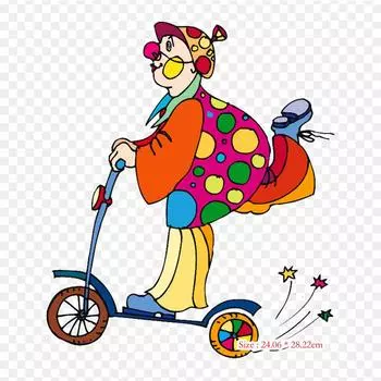 Клоун Джокер Клоун Утюг на термопереносной печати виниловые нашивки наклейки для одежды DIY аппликации моющиеся нашивки