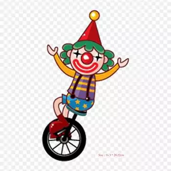 Клоун мультфильм клоун он утюг на теплопередаче печать виниловые нашивки наклейки для одежды DIY аппликации моющиеся нашивки