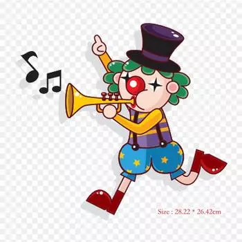 Клоун Рисунок Джокер Клоун Утюг на термопереносной печати виниловые нашивки наклейки для одежды DIY аппликации моющиеся нашивки