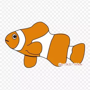 Клоун Рыба Клипарт-арт Клоун Рыба Термоперенос Печать Виниловые Заплатки Наклейки для Одежды Аппликации своими руками Моющиеся Заплатки