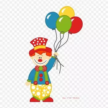 Клоун с воздушным шаром клоуна, термопереносная печать, виниловые нашивки, наклейки для одежды, аппликации «сделай сам», моющиеся нашивки