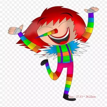 Клоун Смеющийся Джек, термопереносная печать, виниловые нашивки, наклейки для одежды, аппликации «сделай сам», моющиеся нашивки