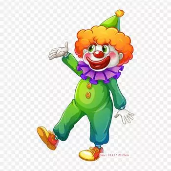 Клоун в цирке Клоун без лицензионных платежей, термопереносная печать, виниловые нашивки, наклейки для одежды, аппликации «сделай сам», моющиеся нашивки