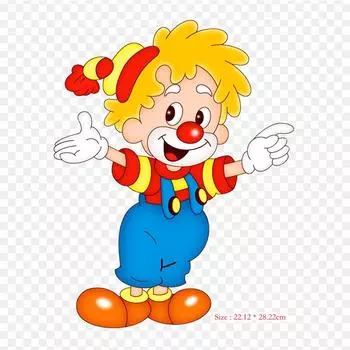 Клоунский утюг на термопереносной печати, виниловые нашивки, наклейки для одежды, аппликации «сделай сам», моющиеся нашивки