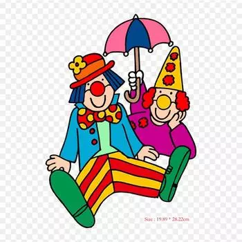 Клоуны с героями мультфильмов, цирковые утюги с термопереносной печатью, виниловые нашивки, наклейки для одежды, аппликации «сделай сам», моющиеся нашивки