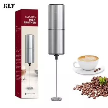 KLT Электрический вспениватель молока, блендер, беспроводной миксер для взбивания кофе, ручной миксер для взбивания яиц, миксер для взбивания капучино, кухонные инструменты для венчика серебряный