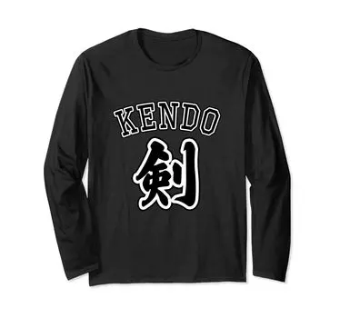 Клуб Кендо Униформа KENDO Brush Letter Goods Одежда Cool Длинный рукав (Клуб Клуб) Футболка [Командный стиль] чёрный