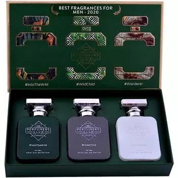 Клуб парфюмеров Лучший аромат для мужчин Подарочный набор из 3 шт.(В дикую природу + Дикий ребенок + Странник)(Парфюмированная вода), 150 мл, Лучший подарок для мужчин