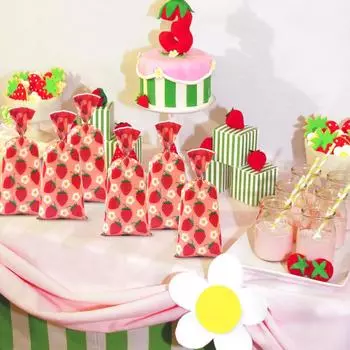Клубничная тематика Конфеты Печенье Мешочки Подарочные пакеты для девочек на день рождения Свадебные сувениры на день рождения Украшения для детского душа other мятный зеленый