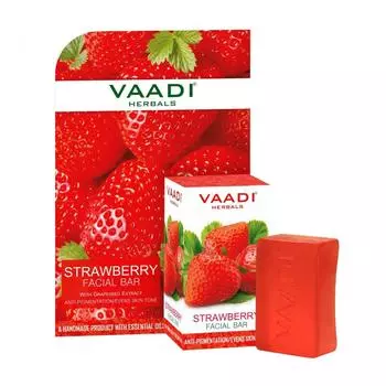 Клубничное мыло для лица: против пигментации (25 г), Strawberry Facial Bar Anti-Pigmentation, Vaadi Herbals