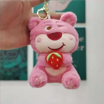 Клубничный креативный медведь плюшевая кукла брелок для школьных сумок подарки и Keychain Sitting
