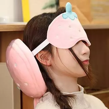 Клубника 2 в 1 маска для глаз Морковка дорожная складная подушка милая мультяшная маска для глаз подушка подголовник