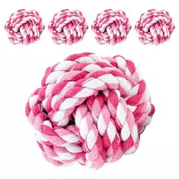 Клубок пряжи Dingdong Pet для собак 7 х 7 см, розовый, 5 шт.