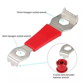 Ключ для гайки звездочки велосипеда MTB шоссейный горный велосипед 9/10 мм шестигранный фиксированный ключ ключ для болта звездочки инструменты для снятия аксессуары для ремонта велосипеда красный