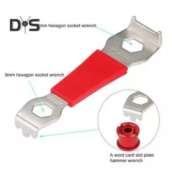 Ключ для гайки звездочки велосипеда MTB шоссейный горный велосипед 9/10 мм шестигранный фиксированный ключ ключ для болта звездочки инструменты для снятия аксессуары для ремонта велосипеда красный
