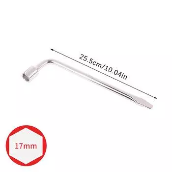 Ключ для крепления колес запасного колеса автомобиля - шестигранная головка типа L, 17/19/21 мм, инструмент для ремонта торцевой головки с прорезью, стандартный ключ для шин 17mm