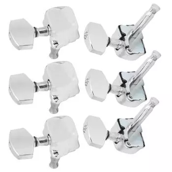 Ключ для настройки струн для полузакрытой гитары 3 левая 3 правая части музыкальных инструментов(черный ) серебряный