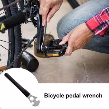 Ключ для педалей велосипеда с противоскользящей рукояткой из ПВХ, прочная сталь 15/24 мм, инструмент для снятия педалей горного велосипеда, шоссейного велосипеда, инструмента для ремонта скутера чёрный