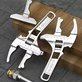 Ключ для ванной комнаты, универсальный ключ с большим отверстием и зубцами для обслуживания ванной комнаты D5G8 Black-One size