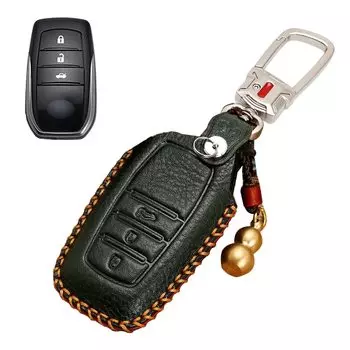 Ключ-карта Toyota Smart Key Оригинальный Специально разработан для Toyota Prius New RAV4 Camry Land Чехол-держатель для ключа, Крышка, 3 кнопки, Кожа, C-HR, (50-я серия), зелёный