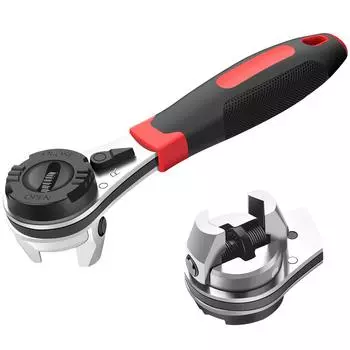 Ключ с храповым механизмом, металлический, прочный, эргономичный, противоскользящий, регулируемый, портативный, экономящий труд, ключ для ремонта автомобилей, мотоциклов