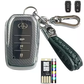 Ключ Тойота Силиконовый Прозрачный Передний Смарт-ключ Ключ Тойота Чехол для ключа Тойота Тойота Приус Новый РАВ4 Камри Ленд Прадо Прозрачный чехол, ТПУ, Накладка, Чехол,