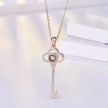 Ключевое проекционное ожерелье для женщин в японском и корейском стиле, длинная подвеска, цепочка до ключиц, цепочка для свитера, шейная цепочка