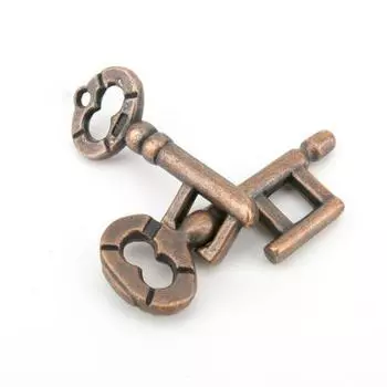 Ключевой замок для взрослых и детей, забавные металлические головоломки для теста IQ, классические винтажные игрушки для мозга 4.3*1.2cm