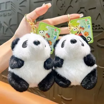 Ключи Аксессуары Мультяшная Панда Брелок Мягкая Набивная Панда Сумка Подвеска Игрушки Подарки белый/чёрный