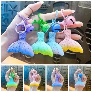 Ключи Аксессуары Океан Рыбий Хвост Брелок Школьный портфель Украшения Градиент Русалка Подвеска Дети розовый