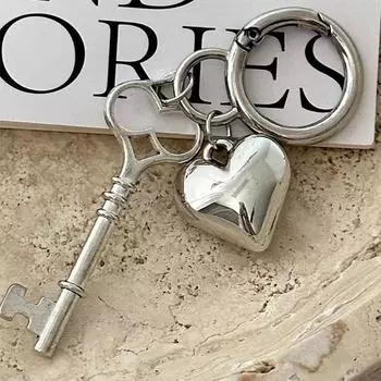 Ключи Сердце Подвесной Брелок Серебряный Цвет Сплав Брелок Подвеска Сумка Украшения Аксессуары Для Женщин Девочек Подарок