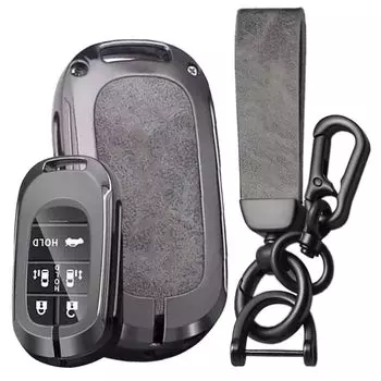 Ключница Чехол для смарт-ключа Чехол для ключа для Honda New Stepwagon RP6 7 8 New Odyssey Elysion Кожа Crazy Horse Брелок для автомобильного ключа Серый [SANRILY]