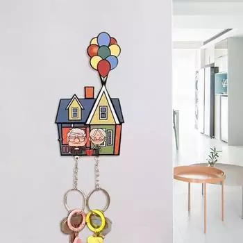 Ключница для пар Акриловая настенная ключница Мультяшный дедушка бабушка