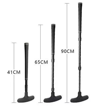 Клюшки для гольфа с выдвижным регулируемым трехсекционным паттером из алюминиевого сплава, двухсторонний паттер чёрный