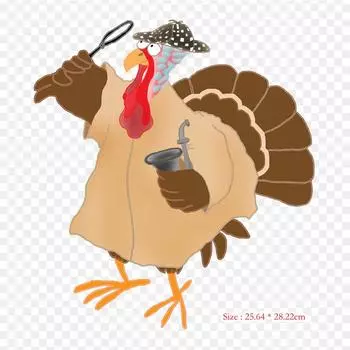 Клюв День благодарения Тыквенный пирог Термоперенос Печать Виниловые заплатки Наклейка для одежды Аппликации своими руками Моющиеся заплатки