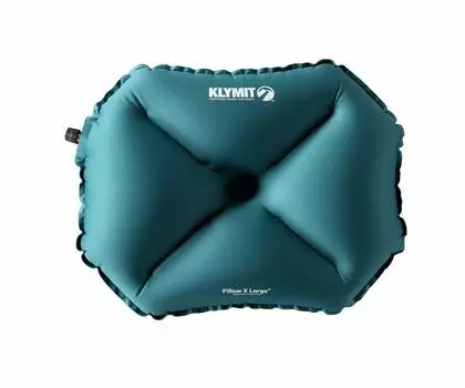 Klymit PillowX Large Надувная Подушка для Кемпинга и Путешествий, Бирюзовая, Большая и Подушка, -
