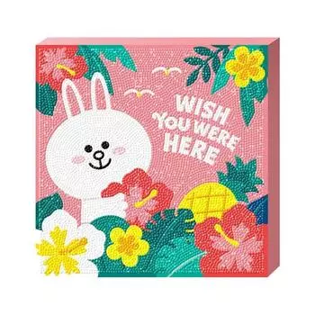 KM Ely Holdings 3D линия друзья в рамке Aloha Cony, круговая бижутерия своими руками, вышивка крестиком 25 х 25 см, разные цвета, 1 штука