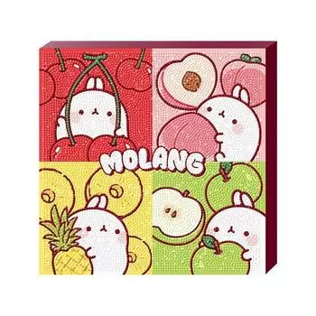 KM Ely Holdings 3D-рамка Molang Fruit Circle DIY Ювелирные изделия вышивка крестом 25x2 5 см, разные цвета, 1 шт. Популярные корейские игрушки