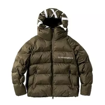 KM Padded Jacket HOOD LOGO PADDED JACKET L [Luxe Plus] Men s khaki(SN63)