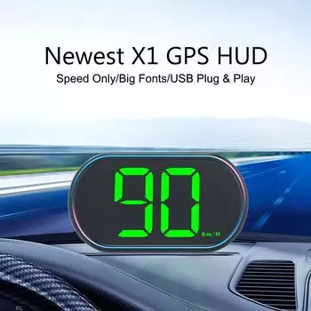 KMH MPH Speed Meter Автомобильные аксессуары Большой шрифт Цифровой GPS HUD Спидометр Автомобильный проекционный дисплей USB-разъем X2 HUD