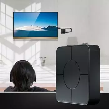 KN326 2 в 1 Bluetooth-совместимый 5.0 автомобильный беспроводной аудиопередатчик-приемник-адаптер чёрный
