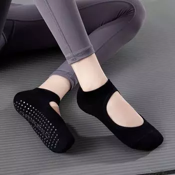 Knee-High Black Beginners Autumn and Winter Leggings Yoga Socks 906 Black