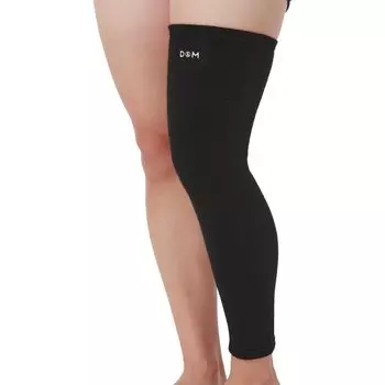 Knee Support Volleyball Long Black Unisex 1 Piece Made in Japan Free Size Knee Thigh Super Long Knee Thigh Calf Fixed Support Ventilation Flexible чёрный