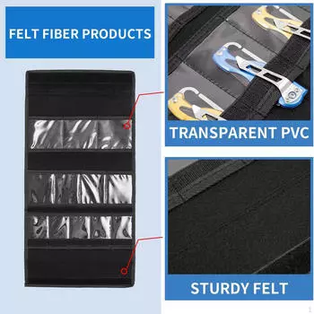 Knife Display Bag with 12 Slots Foldable Storage Pouch for Traveling Camping