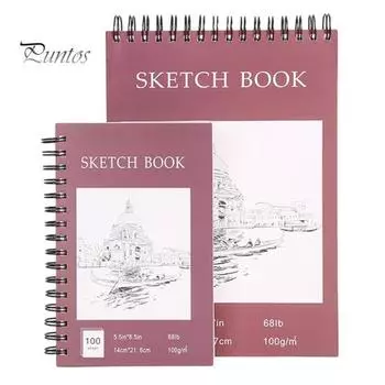 Книга для эскизов в твердом переплете, спиральный переплет, 100 листов, бескислотная плотная бумага, художник, студент, эскиз, рисунок, письмо, альбом для рисования, товары для творчества M красный
