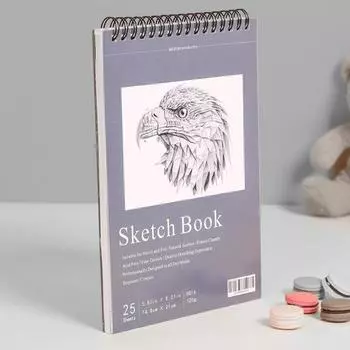 Книга для эскизов в твердом переплете, в спиральном переплете, 25 листов, без кислоты, без кровотечения, плотная бумага, художник, студент, художник, эскиз, рисунок, письмо, альбом для рисования, товары для творчества серый