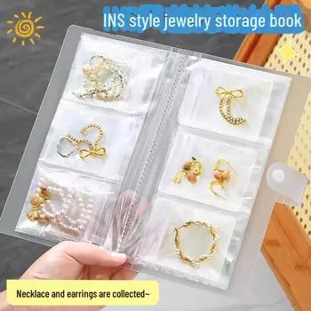 Книга для хранения ювелирных изделий: Герметичный ПВХ-мешок для защиты от пыли и окисления. Подставка для ожерелий, сережек и заколок.